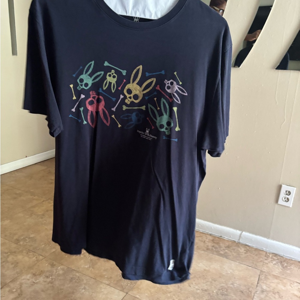 Psycho Bunny T-Shirt with Colorful Skull and Bunny Design